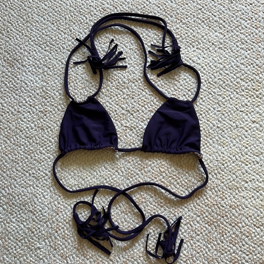 Acacia tie top in plum and size petite (xs)